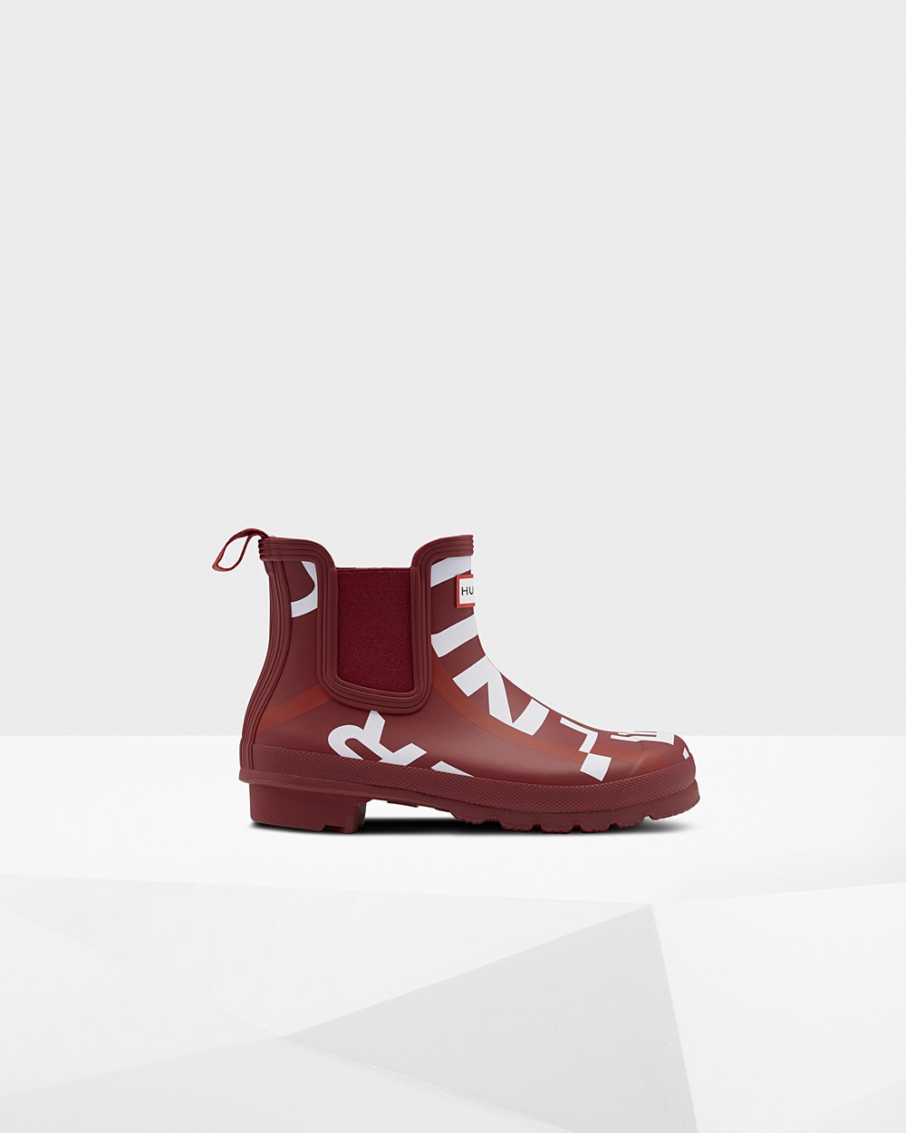 Botas Chelsea Original Exploded Logo Hunter Mujer - Grises Rojos - 109235OUH